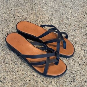 EU 38 Bluegenex Leather Criss cross strap sandals